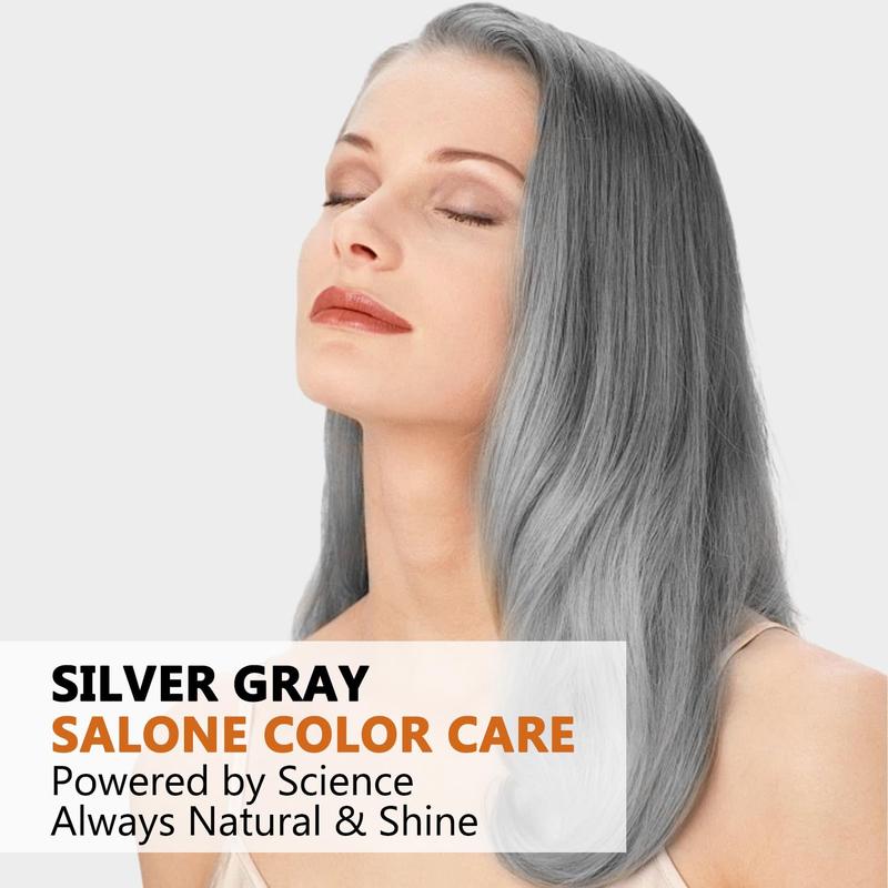 5-in-1 Silver Gray Hair Dye Shampoo, Instant Coloring in Minutes, Long-Lasting Herbal Formula, Unisex Hair Color Shampoo, 200ml