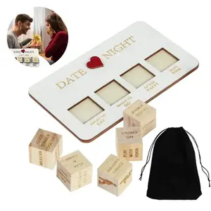 Wooden Date Night Dice | Romantic Couples Game | Fun Action & Decision Dice for Date Night
