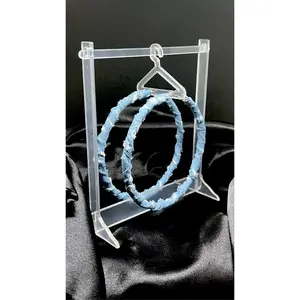 Denim Distressed Hoop Earrings - Classic Design with Distressed Finish, Ideal for Casual Wear