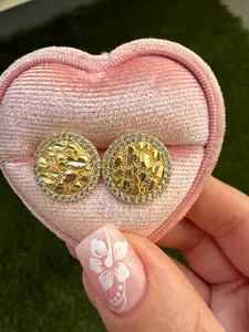 Round Diamond Nugget Earrings