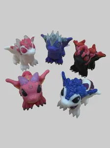 Phantom Heartlings Adorable Baby Dragon Figurine 3D-Printed with Heart-Shaped Spikes Perfect for Valentine's Day Gift Poseable Legs and Tail Eco-Friendly PLA Filament in Cute Colors Rose Quartz Pink Passion Pink Amethyst Purple Midnight Black Red