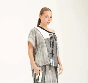 H-4 Asymmetrical Mesh T-Shirt 4526