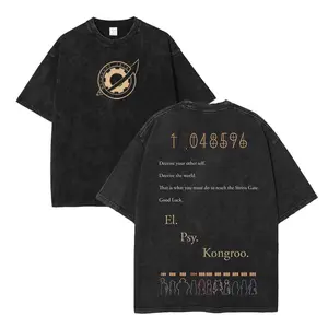 Steins Gate Washed Tee, Graffiti Washed T-Shirts, Anime Tshirt, Full Size, Full Color - Functional Fashion - Choose Your Fashion - Fit for All