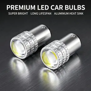 4pcs LED Car Light Bulbs 1157 1156 Bay15d P21/5w S25 G18, COB Brightness Beads with Lens, /, 12-24v, Enhanced Brightness