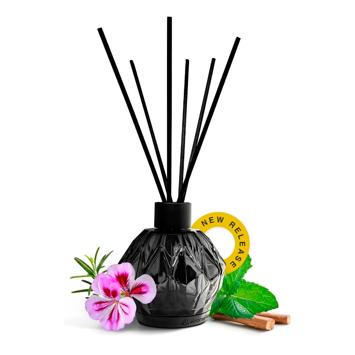 AromaPlan Minty Fresh Reed Diffuser - Glass Bottle Home Fragrance with Long-Lasting Signature Scent, Ideal Birthday/Engagement Gift for Casual Home Care Supplies Use