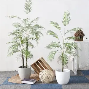 Large artificial palm tree, 150 cm double pole artificial plants large artificial palm in a pot, houseplants corner decoration palm fern for living room, office, terrace