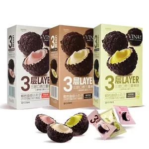3-Layer Crispy Chocolate Cookies with Cream Filling Biscuit Snack Flavor 3-Layer Crispy Chocolate Cookies with Cream Filling Biscuit Snack Flavor