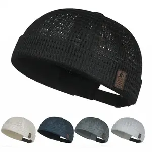 1/2 Pack Men's Breathable Brimless Hat, Mesh Cooling Skull Cap, Lightweight Docker Beanie for Outdoor Sports & Daily Wear