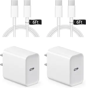 iPhone 16 15 Charger Fast Charging Type C Chargers USB C Charger Block iPhone 16 Chargers with 2 Pack 6FT Cable for iPhone 16/16 Plus/16 Pro/16 Pro Max/iPhone 15/15 Pro Max/iPad Pro/AirPods