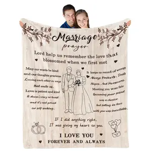 1PC Wedding prayer blanket, bridal blanket, couple wedding gifts, engagement bridal shower gifts, women's wedding gifts, anniversary gifts