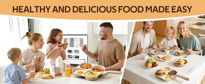 Non-stick egg pan, four-hole handled frying pan! Multi-functional egg pan - non-stick four-cup egg pan, without lid, perfect for frying breakfast, pancakes, hamburgers, etc. Suitable for home kitchen induction cooktop, MCMF egg pan. Cookware