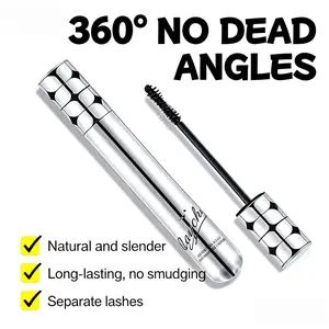 Eyelash primer, tube-type eyelash primer, waterproof and long-lasting curling mascara, natural and smudge-proof, with fibers, 24-hour wear.