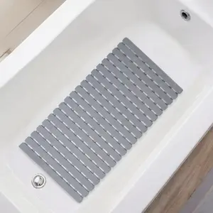 1pc Non-Slip Bath Mat 27.5x15.7in, PVC Shower Mat with Suction Cups, Drain Holes, Quick-Dry Safe Mat, Machine Washable Ideal for Bathroom Kitchen RV Spa Greenhouse, Bathtub Accessories, Bathroom Accessory, Bathroom Floor Mat, Non Slip Mats