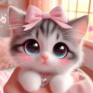 Cute Cat Pattern DIY Diamond Arts Colorful Painting Kit without Frame, DIY 5D Diamond Arts Colorful Painting Kit, Diamond Painting Kits, Wall Art Decor for Home Bedroom