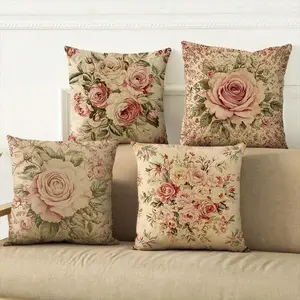 Floral Pattern Cushion Cover, Modern Style Throw Pillow Cover, Decorative Cushion Cover for Home Living Room Bedroom