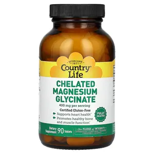 Country Life Chelated Magnesium Glycinate, 90 Tablets (133 mg per Tablet)