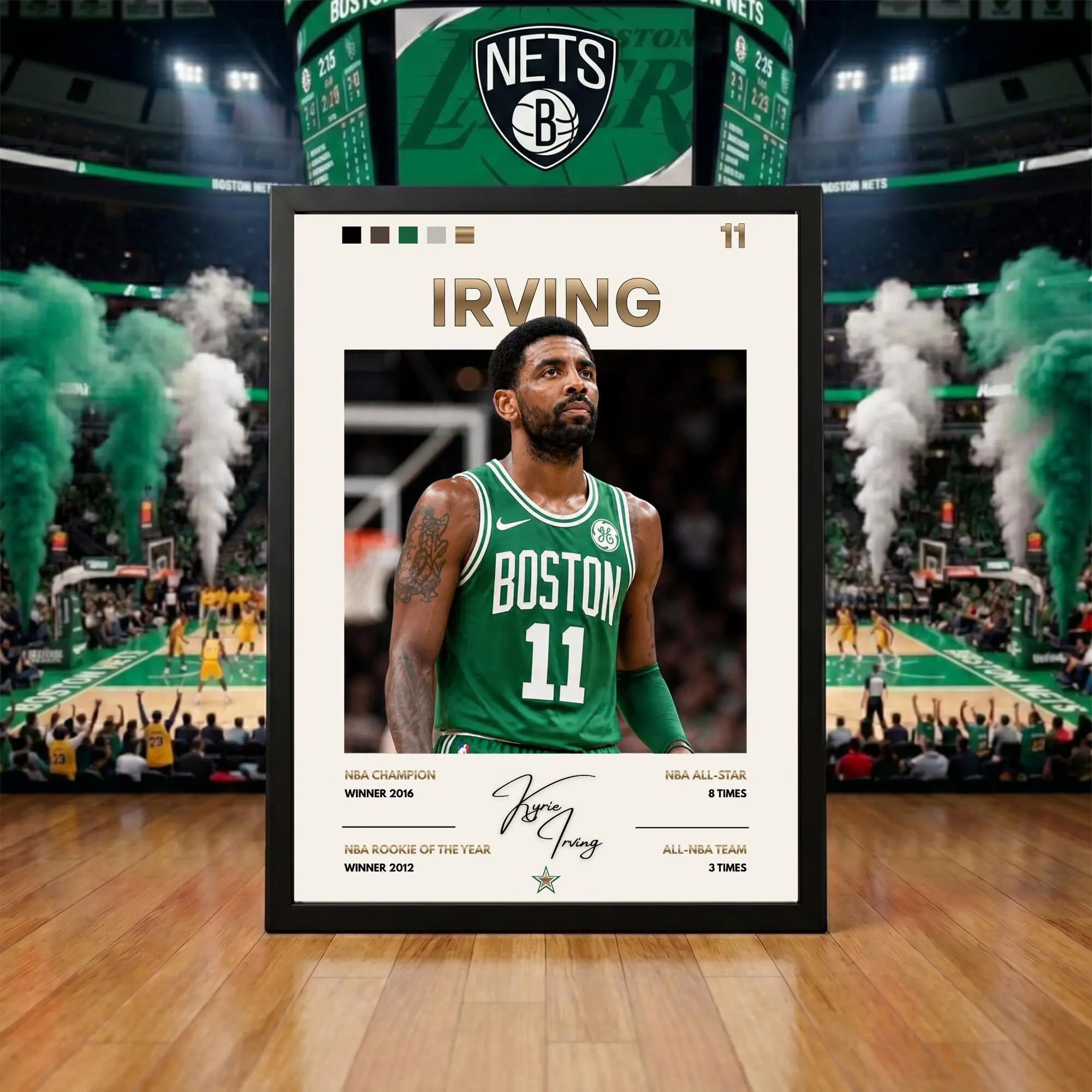 Kyrie Irving Poster, Sport Wall Art, Fan Gift For Bedroom ( Unframed - Print Only )