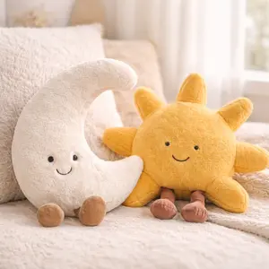 Jellycat Sun & Moon Plush Set – Cute Smiling Sun and Moon Stuffed Toys, Soft Plush Gift for Couples, Best Friends & Kids