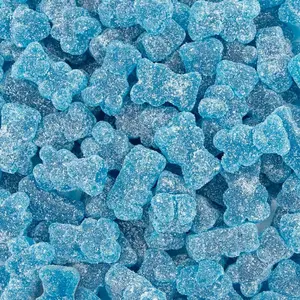 Sour Bears Gummy Candy | 1 Pound Bag | Gelatin Free Chewy Blue Candy | Blue Raspberry Jelly Bears for Baby Showers, Gender Reveal, Party Favors, and Dessert Decorating