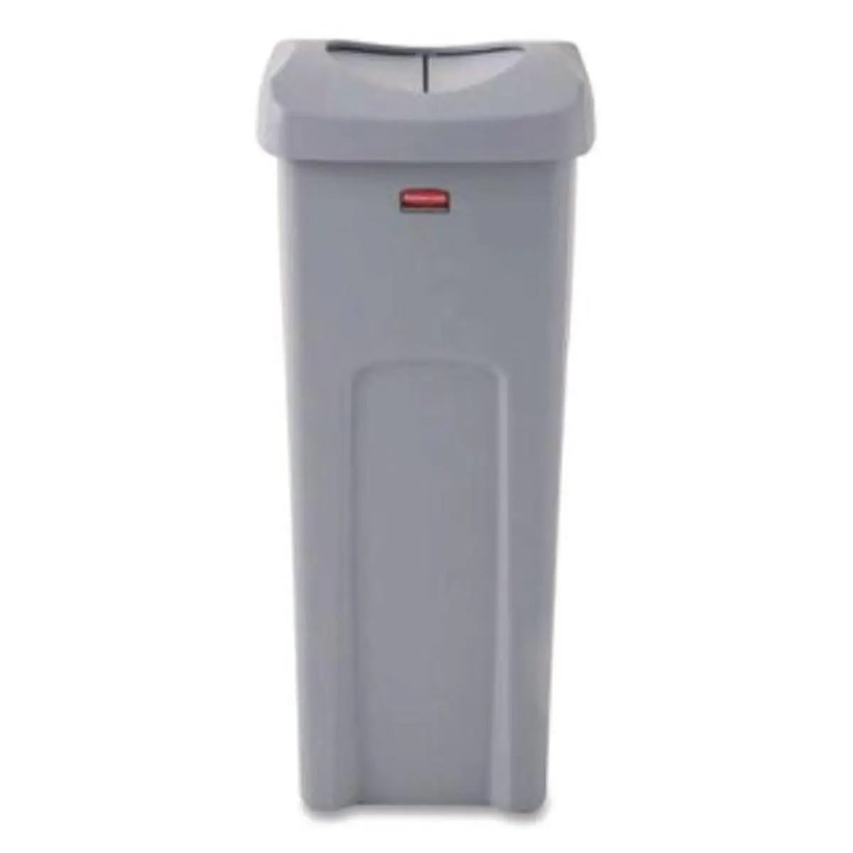 Rubbermaid Commercial RCP2143862 23gal Durable Square Shape Plastic Trash Can Container with Swing Lid, Venting Channels, Gray Indoor Home Supplies Storage/Recycling Bin