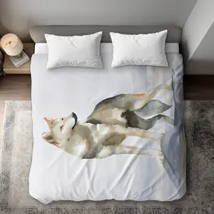 Begin Home Decor C1DCKSW03RF1ZH Wolf Animals Wildlife King Size Duvet Cover - Home Decor Bedding