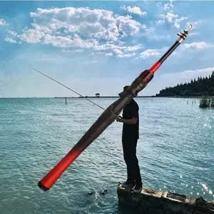 1pc multifunctional straight handle fishing rod, made of carbon material with hard texture, tough and wear-resistant, ceramic guide ring with smooth threading, suitable for high-strength use, suitable for sea fishing, ice fishing and river fishing