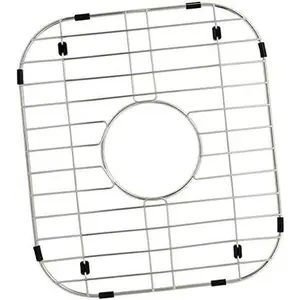 Kitchen Sink Grid and Sink Protectors, Stainless Steel Sink Grids for Bottom of Kitchen Sink, 12 5/8'' x 14 5/16'' with Center Drain for Double Sink Bowl