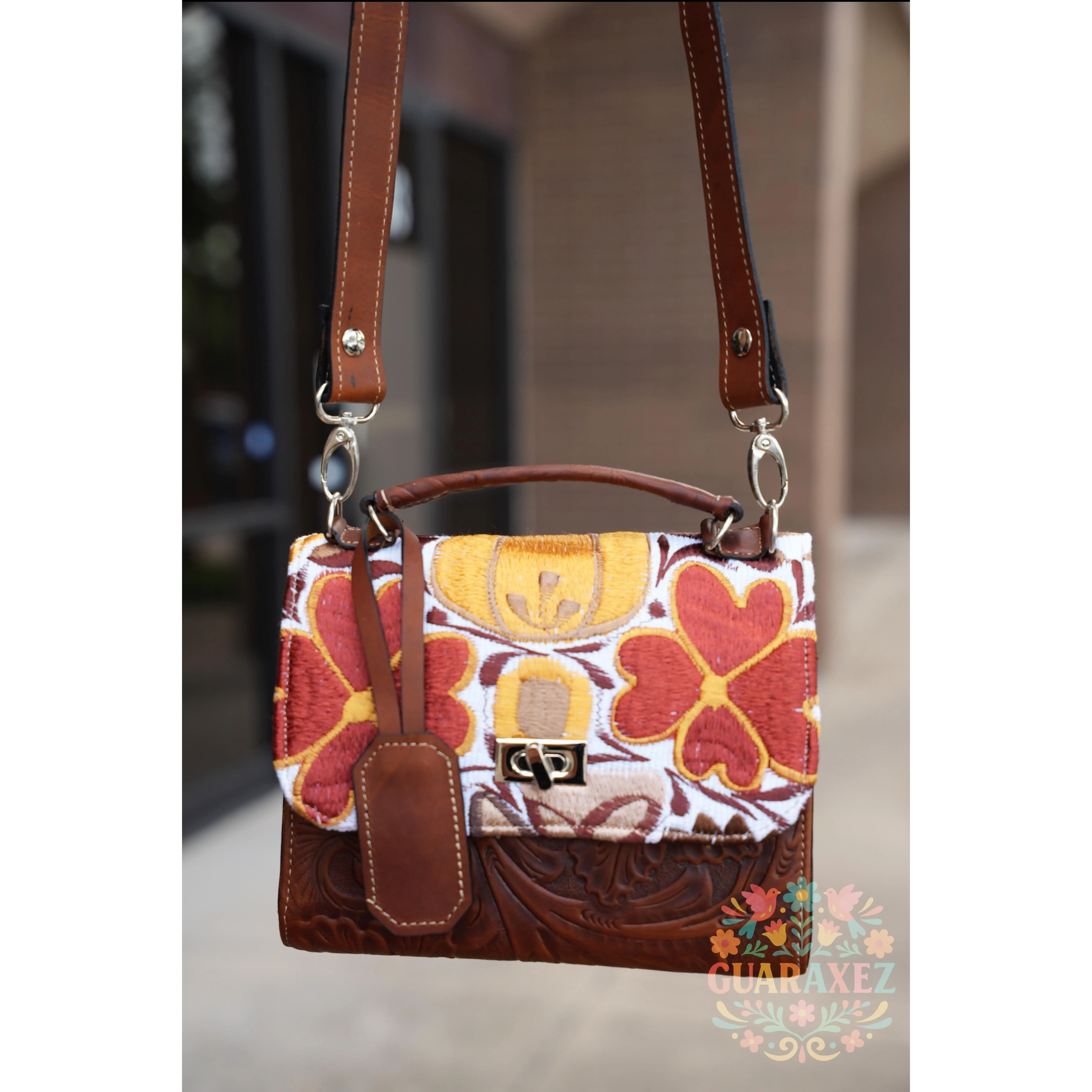 Mini Kelly Mexican Embroidery Leather Bag
