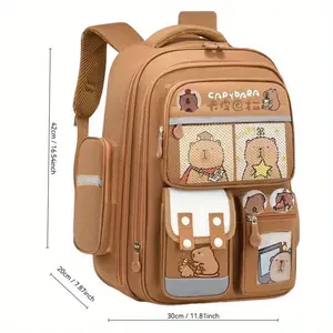 Cute Capybara Elements Backpack Lightweight Durable Bookbag with Multiple Pockets Padded Laptop Compartment Ideal for Teenager Travel Daily