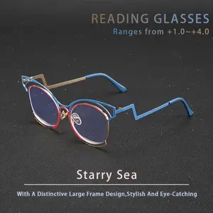 GIGULA Colorful Fashion Color-block Reading Glasses, Brighten Visual Charm, Refresh Life Trend, Lead Fashion Style, Suitable for100° to  400° Degree