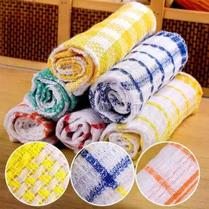 12pcs Vintage Plaid Kitchen Towels, Reusable Cleaning Cloths Super Absorbent Lint-Free Quick Dry, Assorted Colors for Kitchen Dining Room Tea Room, Ideal for Cleaning Drying