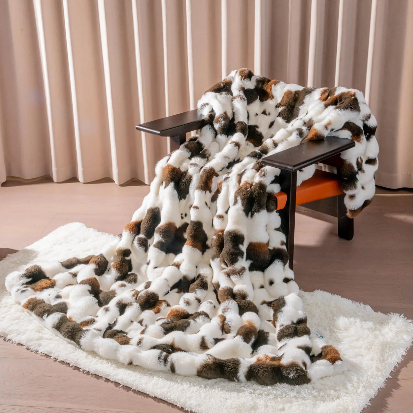 SpottedCozy |Super Soft Cow Print Faux Fur Blanket with 50*60 inch & 60*80 inch two sizes | Plush lmitation Rabbit Fur | Best for Bedroom & Travel | Good Gifts to friends & family,back to school,back to school shopping,home decor
