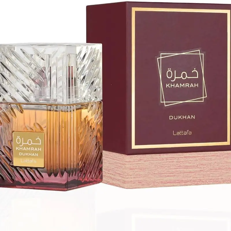 Lattafa Khamrah Dukhan Unisex Eau De Parfum (Edp Spray) - 3.4 fl oz Regular Edition Arabic Bottle, Spicy Warm Notes, Citrus, Vanilla, Patchouli, Floral Depth, Woody Aromatic Luxurious Fragrance with Drydown, Adult Gift Fragrance