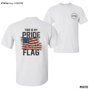 This Is My Pride Flag T-Shirt – Bold Patriotic USA Flag Design with 1776 Emblem, Perfect for July 4th, American Pride Wear, tiktok shop store, Unisex Tops Menswear