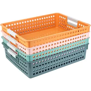 Turn in Trays Classroom, 4Pcs Paper Trays for Classroom, Book Baskets for Library, Drawers, Office, Home