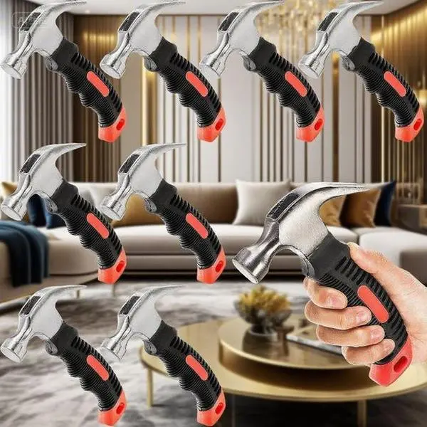 12 oz Mini Claw Hammer with Soft Rubber Grip, Compact Stubby Hammer for Household Projects, Camping and Picture Hanging, Ergonomic Design, Lightweight and Durable Tool Set (8 Pack) repair  tools tool gift