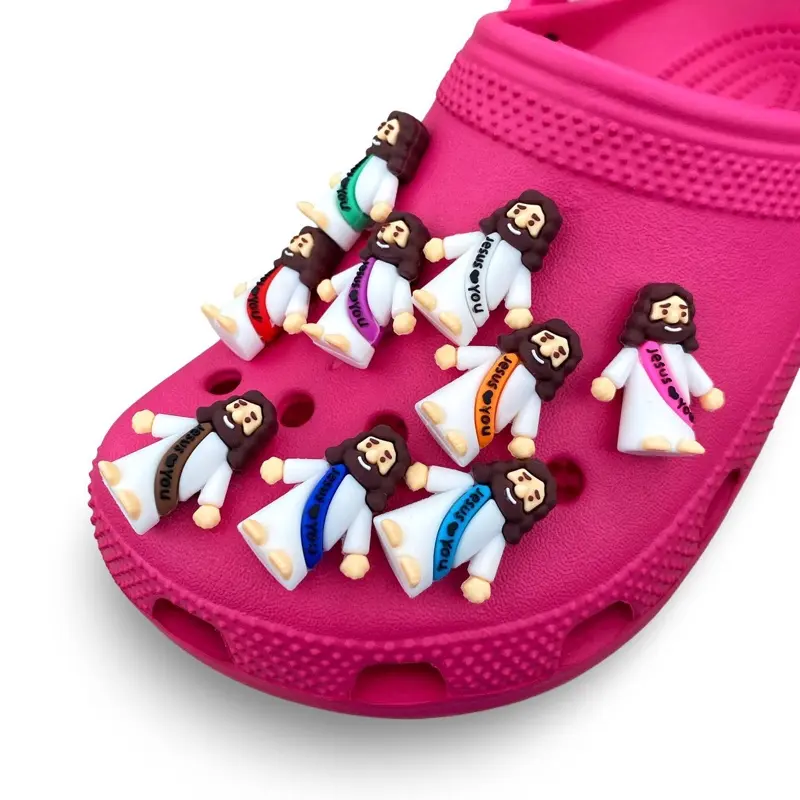 Tiny Jesus 3D Silicone Clog Charms for Footwear Shoe Decorative Accessories