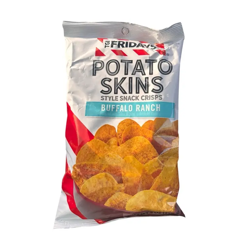 TGI Fridays Crispy Buffalo Ranch Flavor Potato Chips, 4 oz Single Bag Snack
