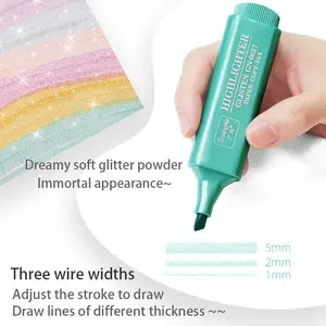 Metallic Highlighter Super Flash Fluorescent Pen Metallic Sparkle Pen Metallic Glitter Markers Aesthetic Pens Note Taking Journaling Supplies
