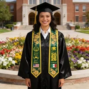 Custom Graduation Stole With Name&Logo, Personalized School Color Graduation Sash