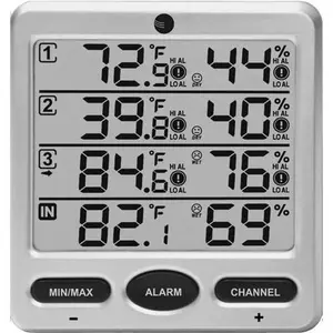 WS-10-C Wireless Indoor/Outdoor 8-Channel Thermo-Hygrometer, Console Only