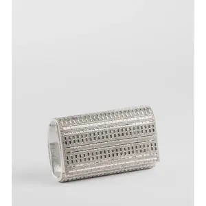 So Glam Rhinestone And Baguette Stone Clutch