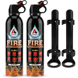 Portable Fire Extinguisher 2-Pack Non-Toxic Quick Pull & Aim Feature for Home Kitchen Car Grill Campfires Two Mounting Brackets Fight Wood Gasoline Battery Electrical Fires