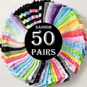 50pcs Men's No-Show Socks - Breathable, Moisture-Wicking & Odor-Resistant, Solid Color, Short Socks, Fashion, Versatile Women's Low