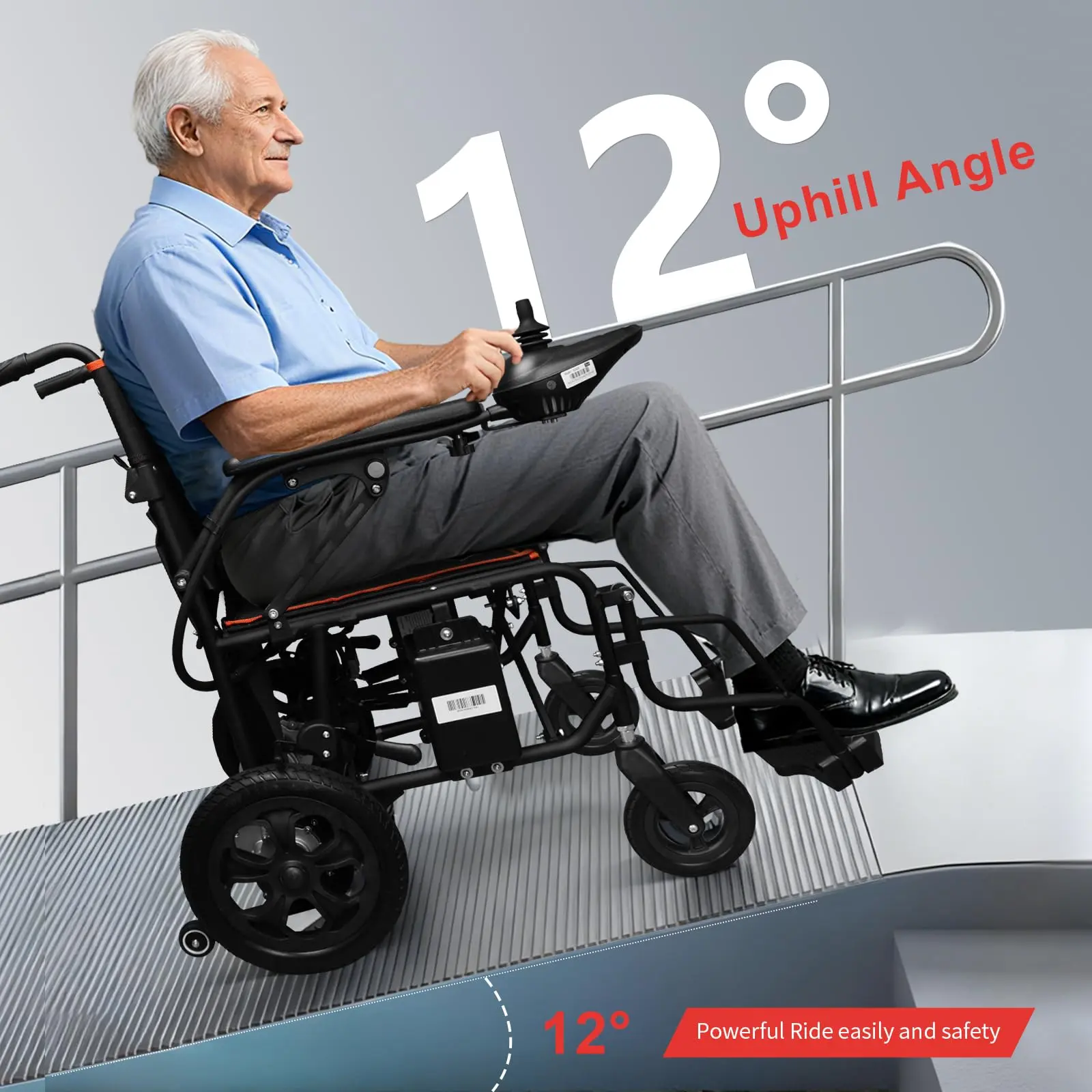 DPRO-S Ultralight Folding Electric Wheelchair Mobility Aid (42lb) - 24V 16AH Lithium Battery, 500W Motor, 300lb Load Cap., 15.5-mi Range, Intelligent Folding, 3-Hr Fast Charging, All-Terrain, Portable for Seniors (Sports & Outdoor Scooters Equipment)