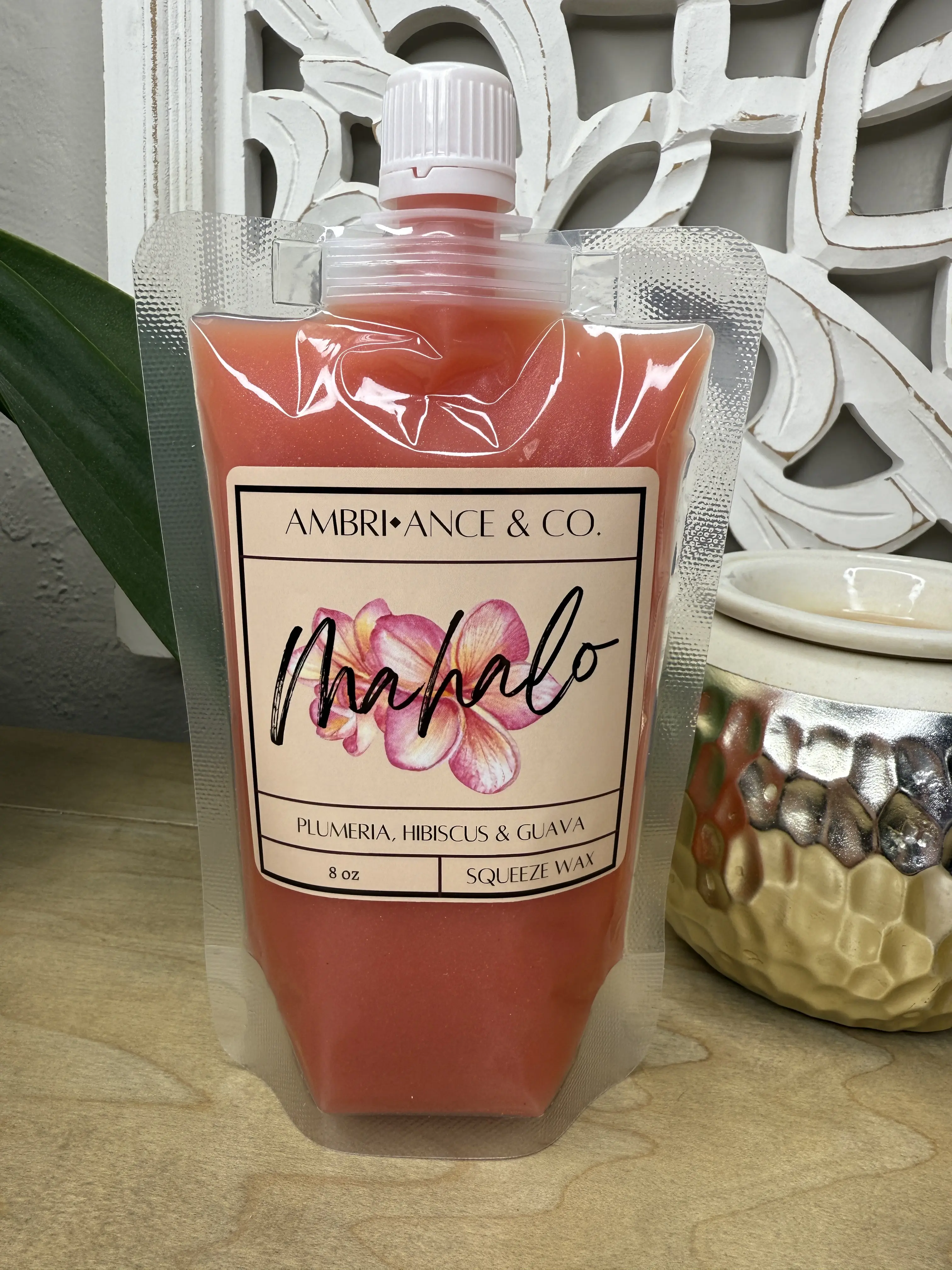 Mahalo Squeezable Soy Wax Melts for Home Fragrance with Plumeria Scent - Decor Candle Alternative Ambri•ance & Co Product