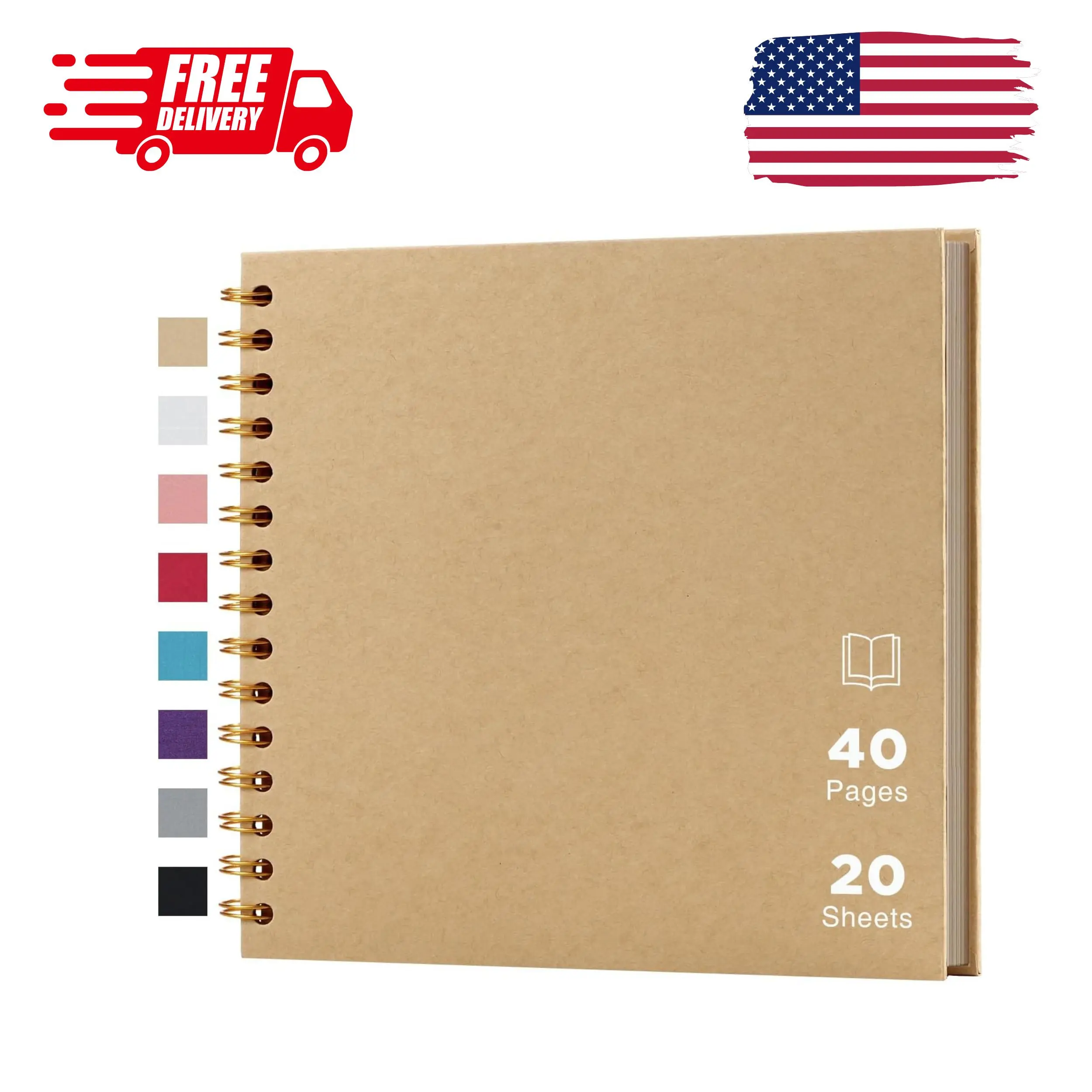 8 x 8 Inch DIY Scrapbook Album 40 Pages