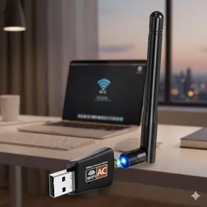 AC600Mbps Dual Band USB WiFi Adapter for PC Desktop Laptop with External Antenna 2.4G/5G USB Wireless Network Receiver Compatible with Windows 11/10/8/7 Linux Mac OS Plug and Play High Speed Internet