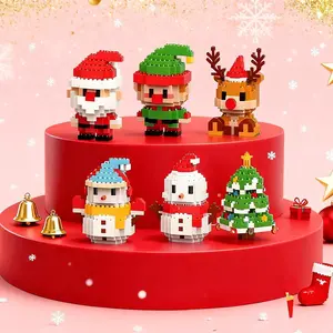 [Summer Vibes] Christmas Micro Building Blocks Santa Claus Reindeer Snowman Elf | Holiday Desk Decoration | Christmas Gift Idea