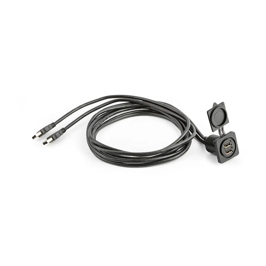 JL Audio Panel-Mount Audio Connector, Dual USB Port for Panel-Mounting (XMD-USB2X-PNL) - 010-13678-00 (90688)
